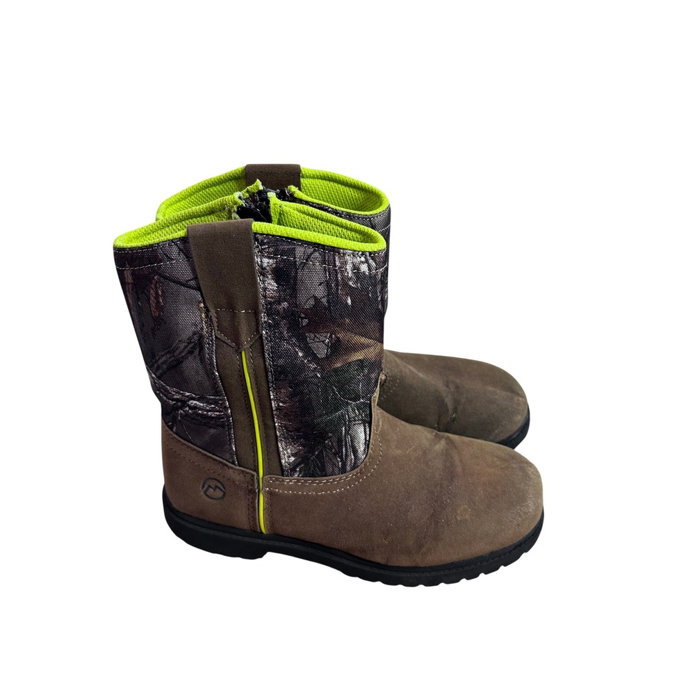 Magellan Outdoors Camo Boots Youth 5D Brown Realtree Edge Neon Kids